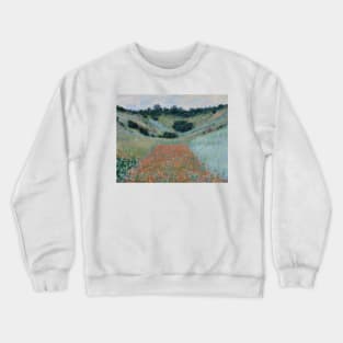 Poppy Field in a Hollow near Giverny by Claude Monet Crewneck Sweatshirt